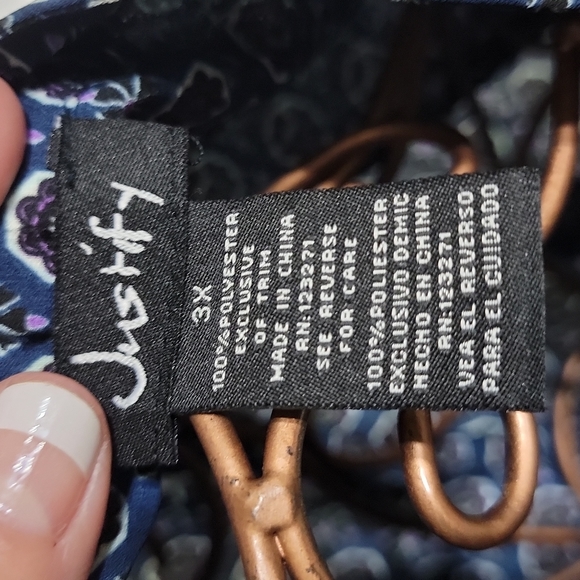 Justify Multicolored Print Top/Tunic Women's Size 3X - Picture 3 of 9